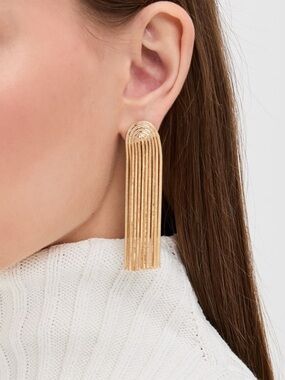 Gold Snake Chain Tassel Drop Earrings - Elegant Women’s Jewelry